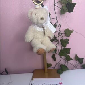 Bear bag charm in shearling